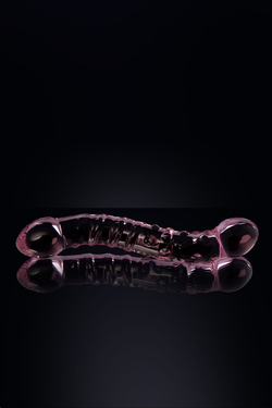 Двусторонний фаллоимитатор Sexus Glass, стекло, розовый, 20,5 см