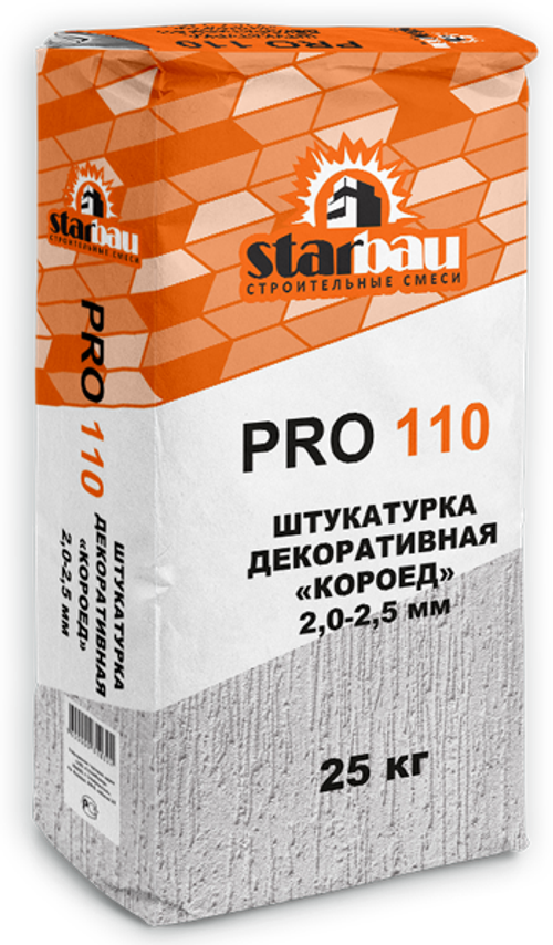 Starbau PRO 110 Штукатурка декоративная с фактурой «Короед» 2-2,5мм (25кг)
