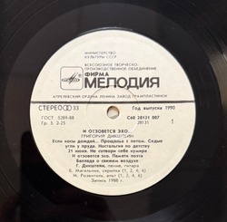 Виниловая пластинка Григорий Дикштейн – И Отзовется Эхо… LP Мелодия