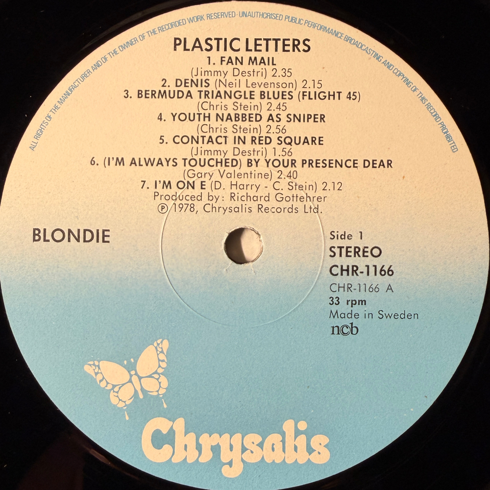 Blondie – Plastic Letters (Швеция 1978г.)Т