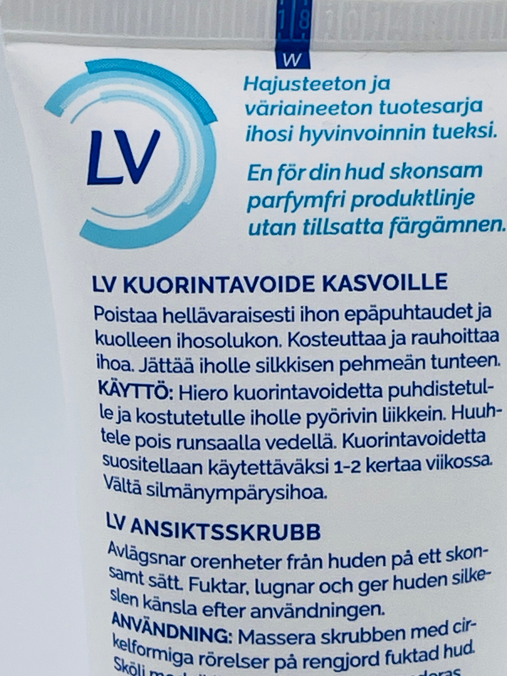 Крем-пилинг для лица LV с аллантоином, без отдушек и красителей, 75 мл (Из Финляндии)