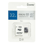 micro SDHC карта памяти Smartbuy 32GB Class 10 PRO U3 R/W:95/60 MB/s (с адаптером SD)