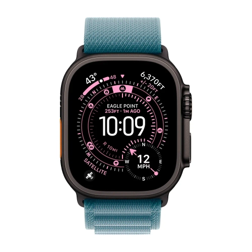 Умные часы Apple Watch Ultra 3 (2025) GPS + Cellular, 49mm, Black Titanium Case with Light Blue Alpine Loop, S