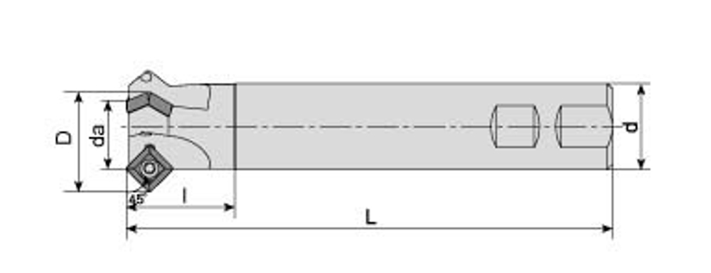 Корпус фрезы ACM45-SP1104-D32x46-W32-L150-Z03 для снятия фасок