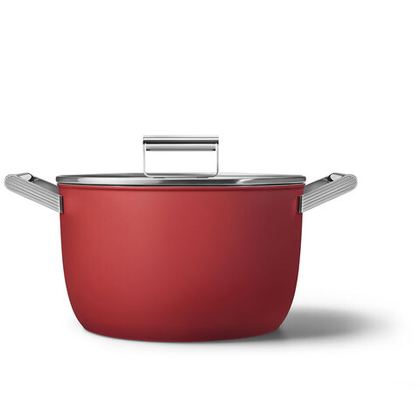Кастрюля 26 см Smeg красная
