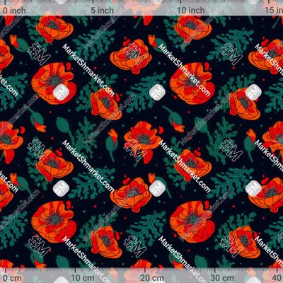 Красный цветок мак ботаническая иллюстрация скетчевый стиль 5 by Lu.my.art 390 DPI