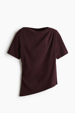 Драпированный асимметричный топ — короткие рукава - H&M