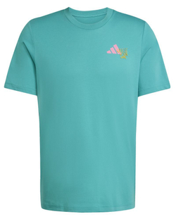 Мужская теннисная футболка Adidas Padel Graphic - темно-зеленая