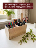Органайзер 22х11х11, для косметики канцелярии специй кухонный, для хранения, массив березы, Dipriz