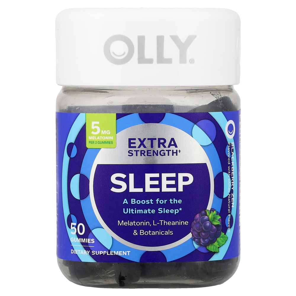OLLY, жевательные таблетки для сна, со вкусом ежевики, 50 жевательных таблеток