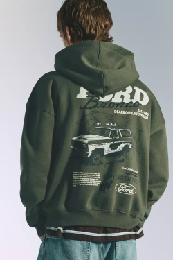 PULL&BEAR Толстовка Ford Bronco, хаки