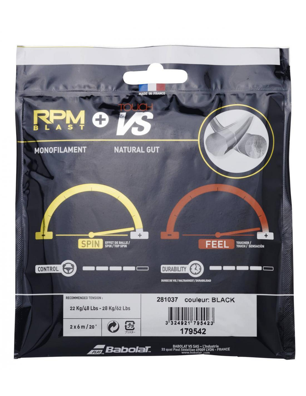 Струны теннисные Babolat RPM Blast + VS Touch (2x6m)