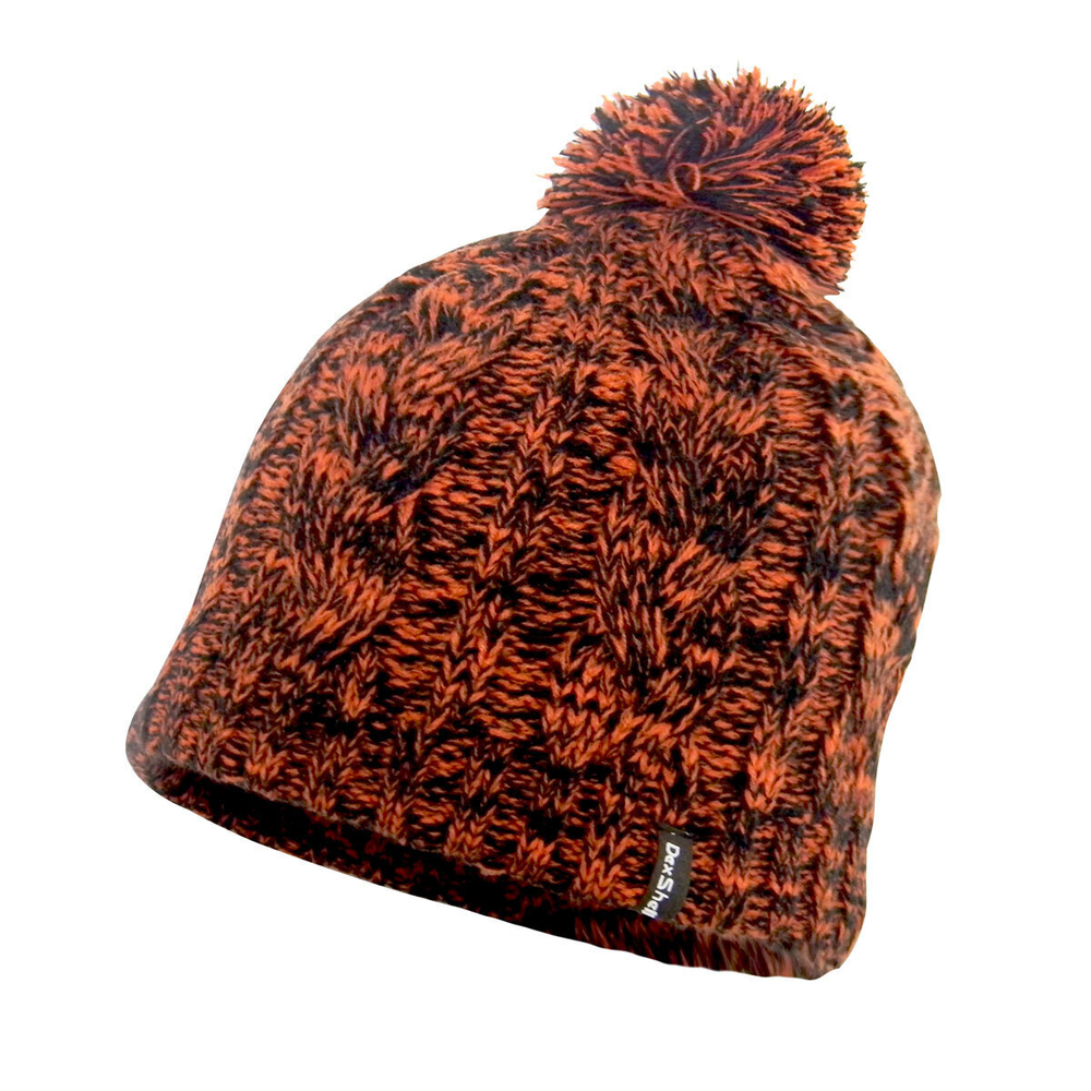 Шапка для рыбалки водонепроницаемая Dexshell Cable Pompom оранжевый S/M (56-58 см)