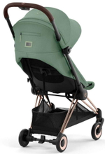 Коляска Cybex Coya Rosegold Frame Cloud G i-Size Moon Black Plus Leaf Green с дождевиком и бампером