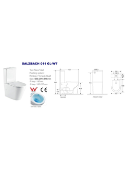 Унитаз компакт белый глянец WeltWasser WW SALZBACH 011 GL-WT  10000011688 белый глянец