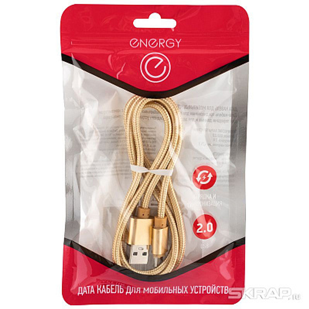 Кабель Energy ET-28 USB/MicroUSB, золотой