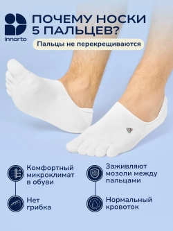Носки с пальцами короткие, пара