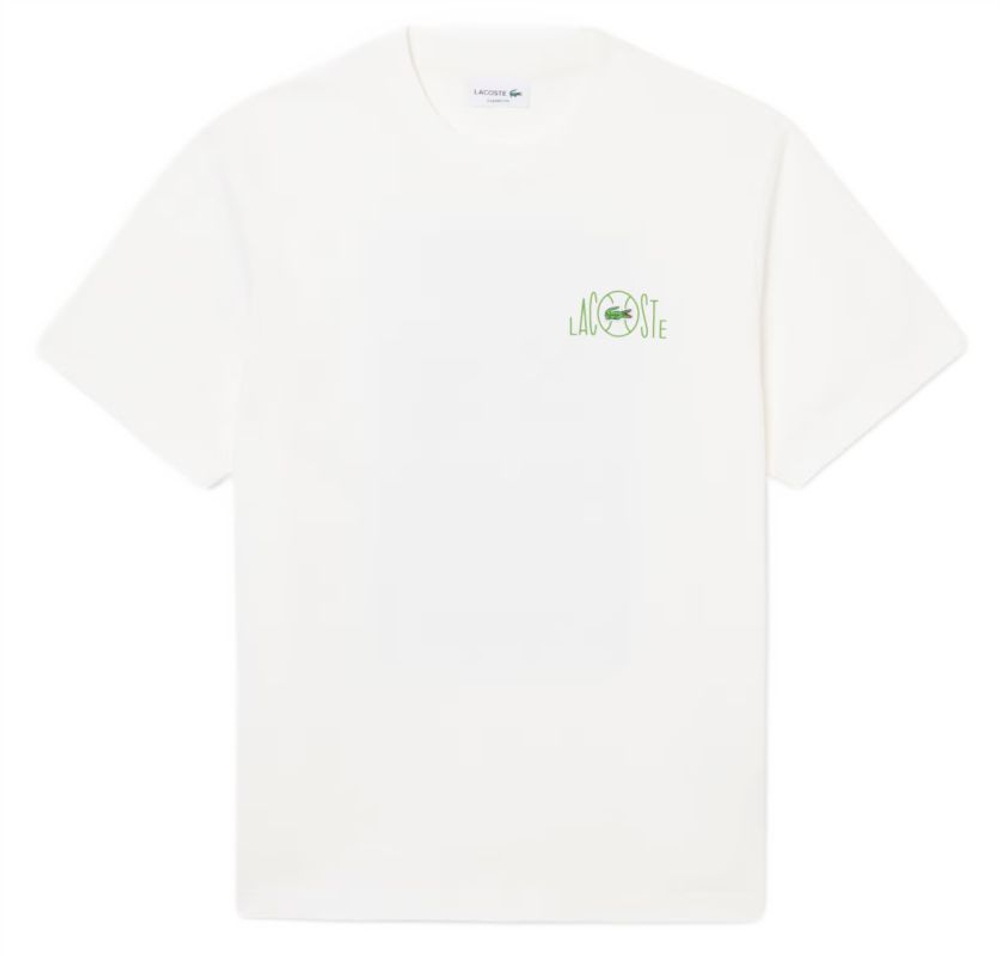 Мужская теннисная футболка Lacoste Printed Cotton - flour