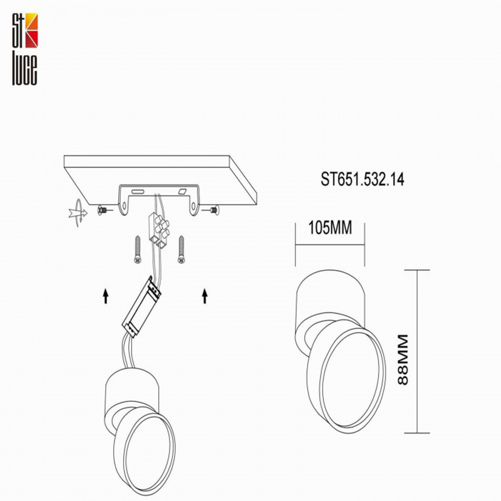 Накладной светодиодный светильник  ST Luce ST651.532.14, 14W 3000K