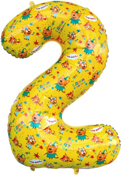 Цифра 2 "Три Кота" (34''/86 см)