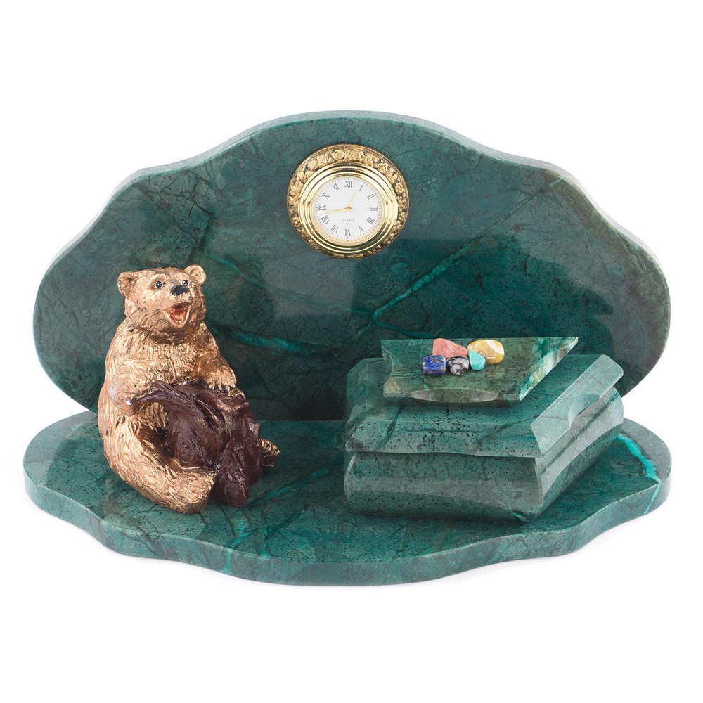 Часы со шкатулкой "Медведь" 265х135х145 мм 2500 гр.  R119771
