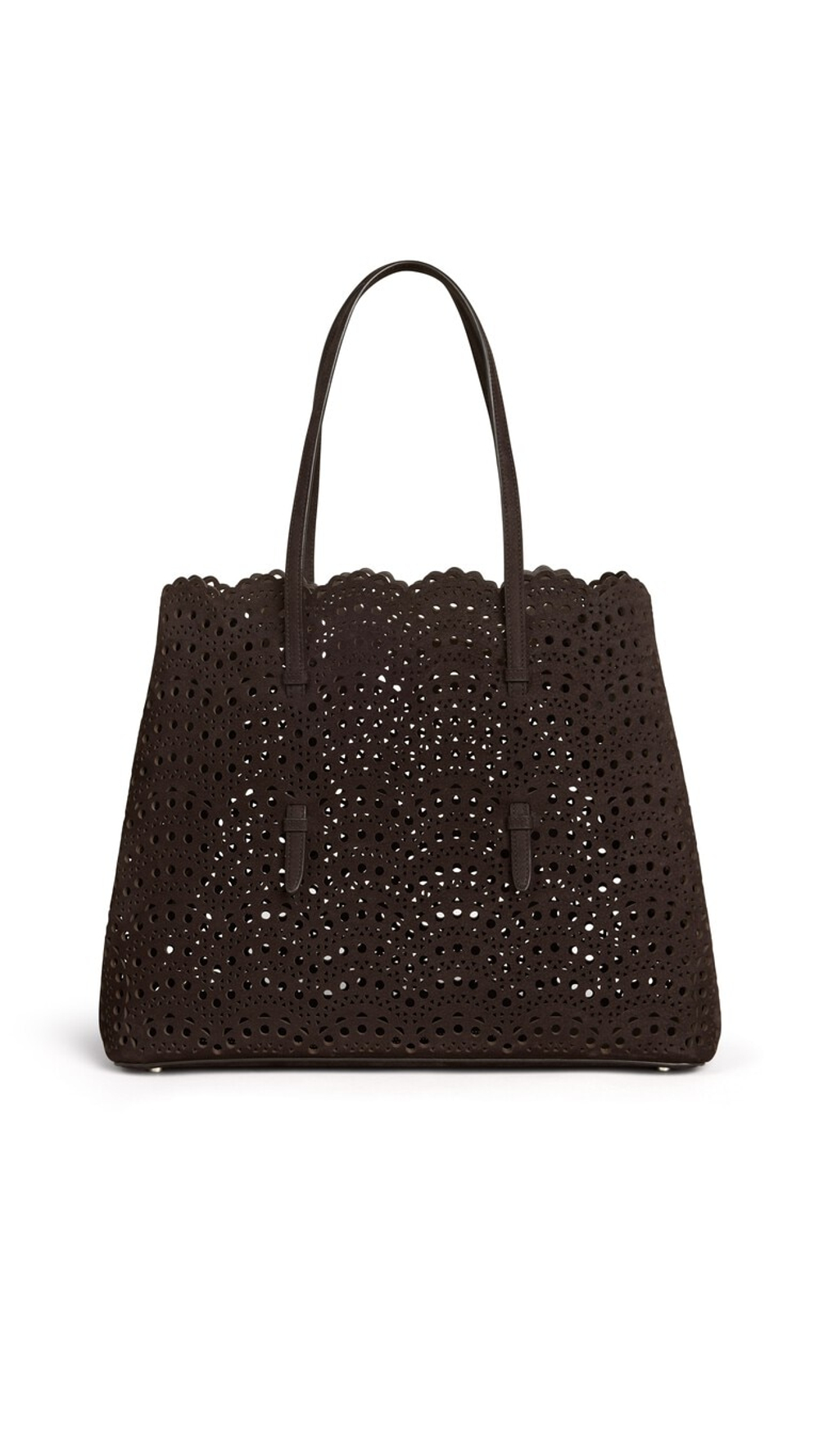 ALAÏA СУМКА MINA 37 ИЗ НУБУКА, ТЕМНО-КОРИЧНЕВЫЙ
