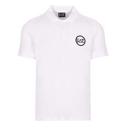 Мужское теннисное поло EA7 Man Jersey Polo Shirt - white