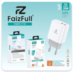 Зарядное устройство FaizFull FC102 PD20W 3A 2xType-C White