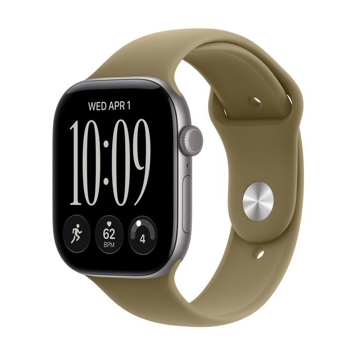 Смарт-часы Apple Watch Series 12 GPS 46mm Space Gray Aluminium, Olive Sport Band, размер S/M