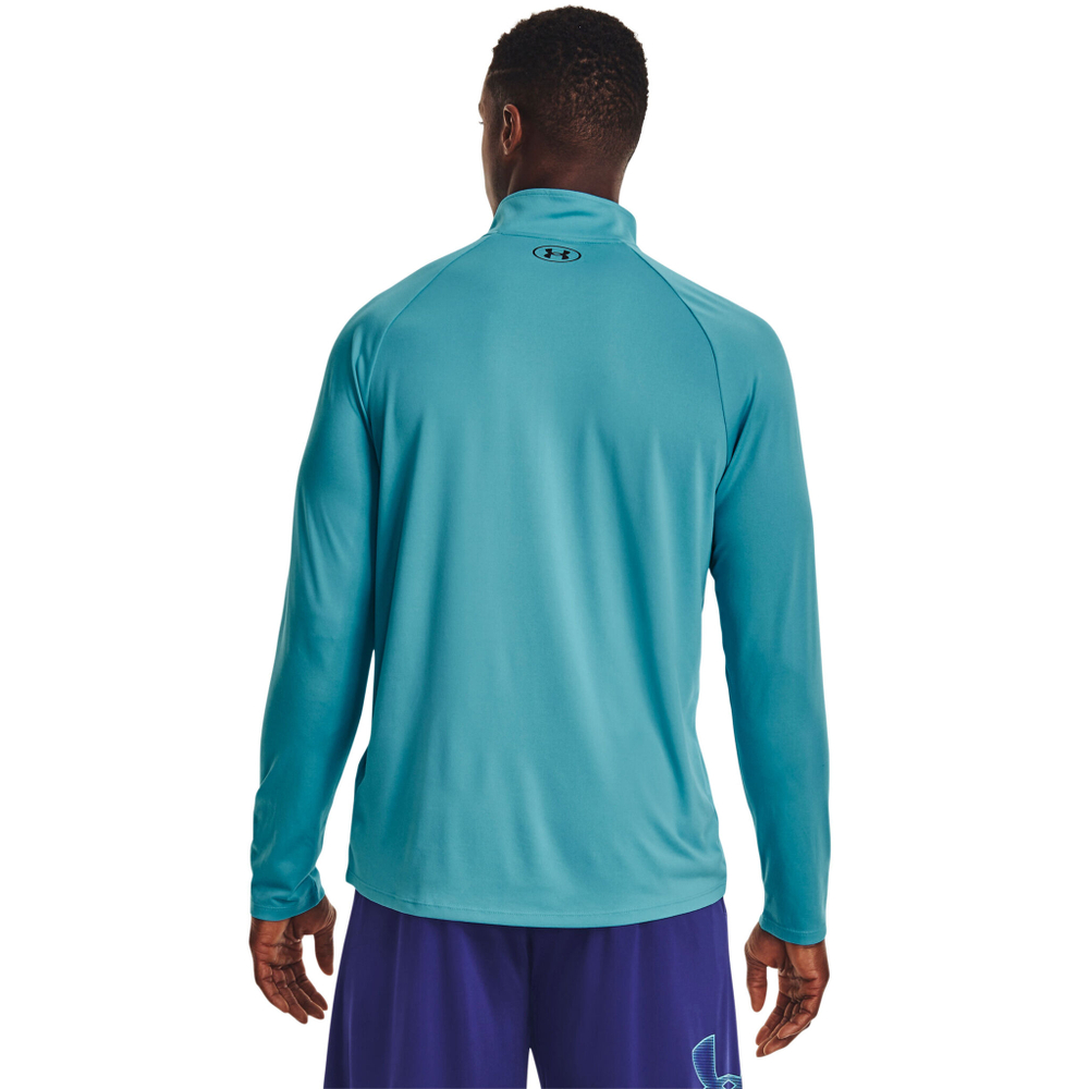 Мужское теннисное поло Under Armour Tech 2.0 Half-Zip Warm Up Long Sleeve Men - Turquoise