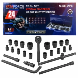 Набор инструментов 24пр. 1/2''(6гр.)(8-32мм) YATAFORCE YF-4245B-5MPB