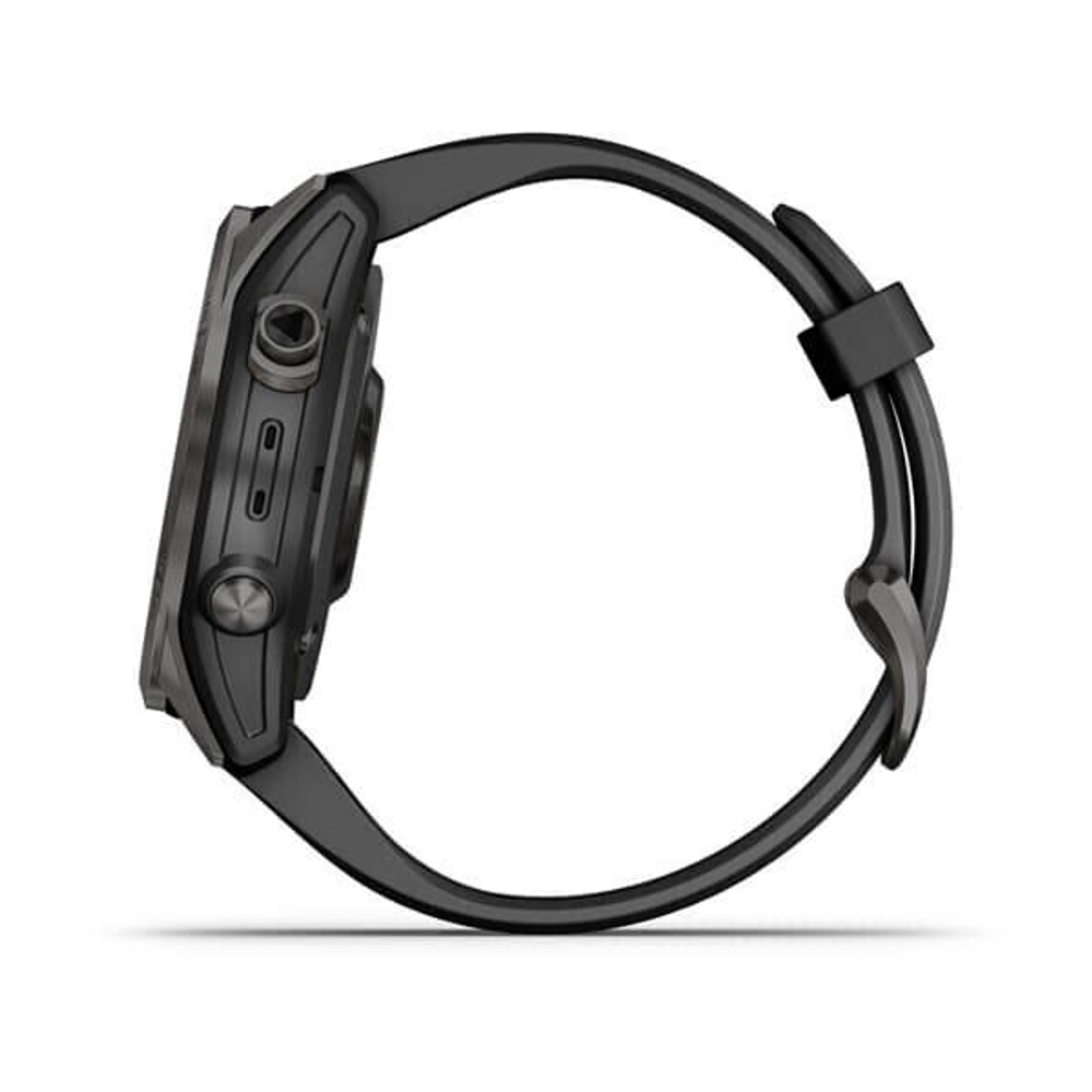 Умные часы Garmin Fenix 7 Sapphire Solar Титан DLC Carbon Grey с черным ремешком 47 мм