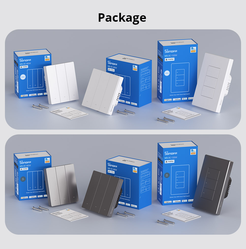Выключатель механический WIFI Sonoff M5-3C-86M