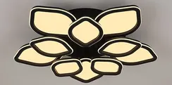 Люстра потолочная светодиодная Rilon 9331/5+5S BK, 300 Вт, чёрная