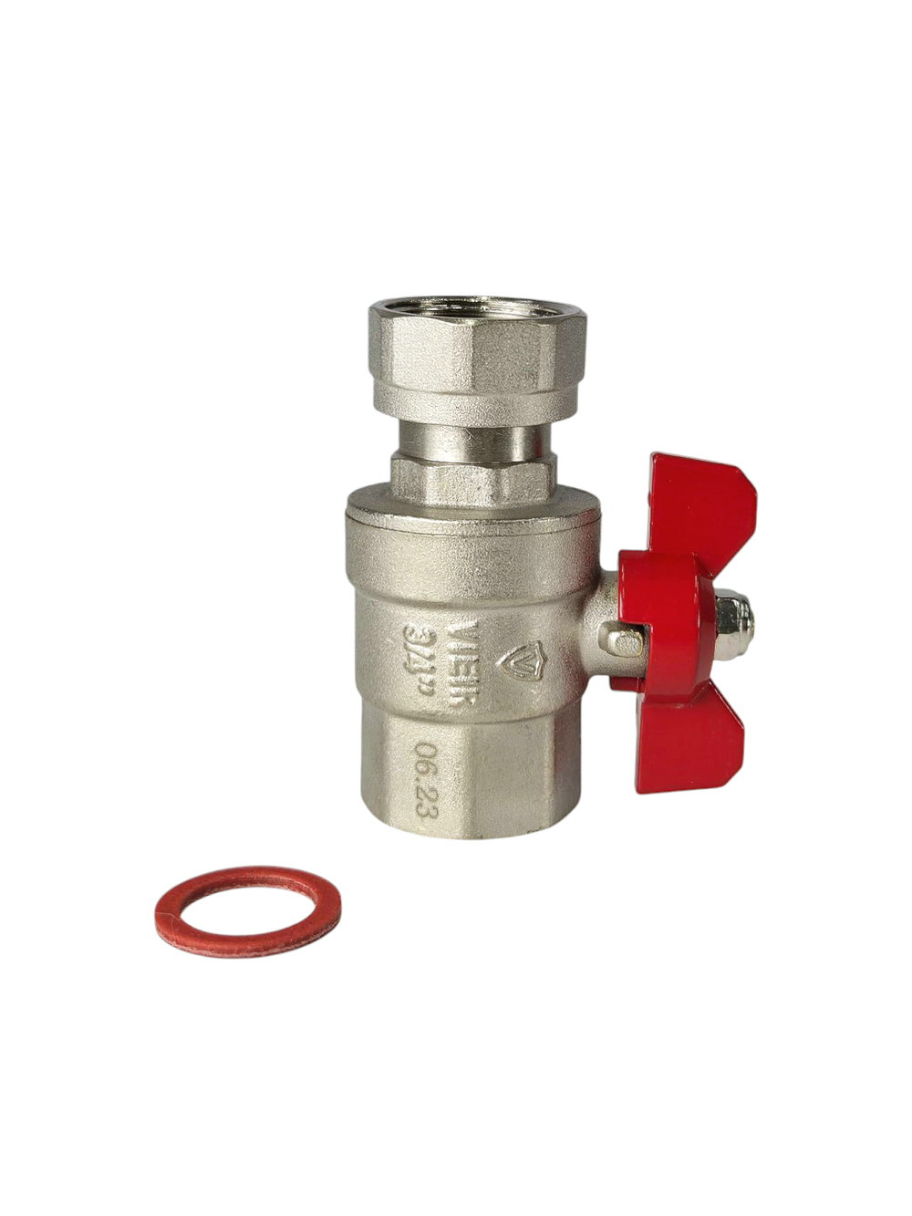 Кран шаровый 20 (3/4") ВН с американкой и упл. бабочка (VIEIR) VR224-02А,224-02