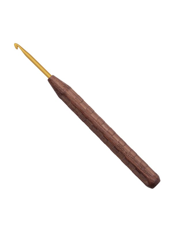 Крючок для вязания AddiNature Walnut Gold ⌀4.0 мм, 16 см, с ручкой из грецкого ореха