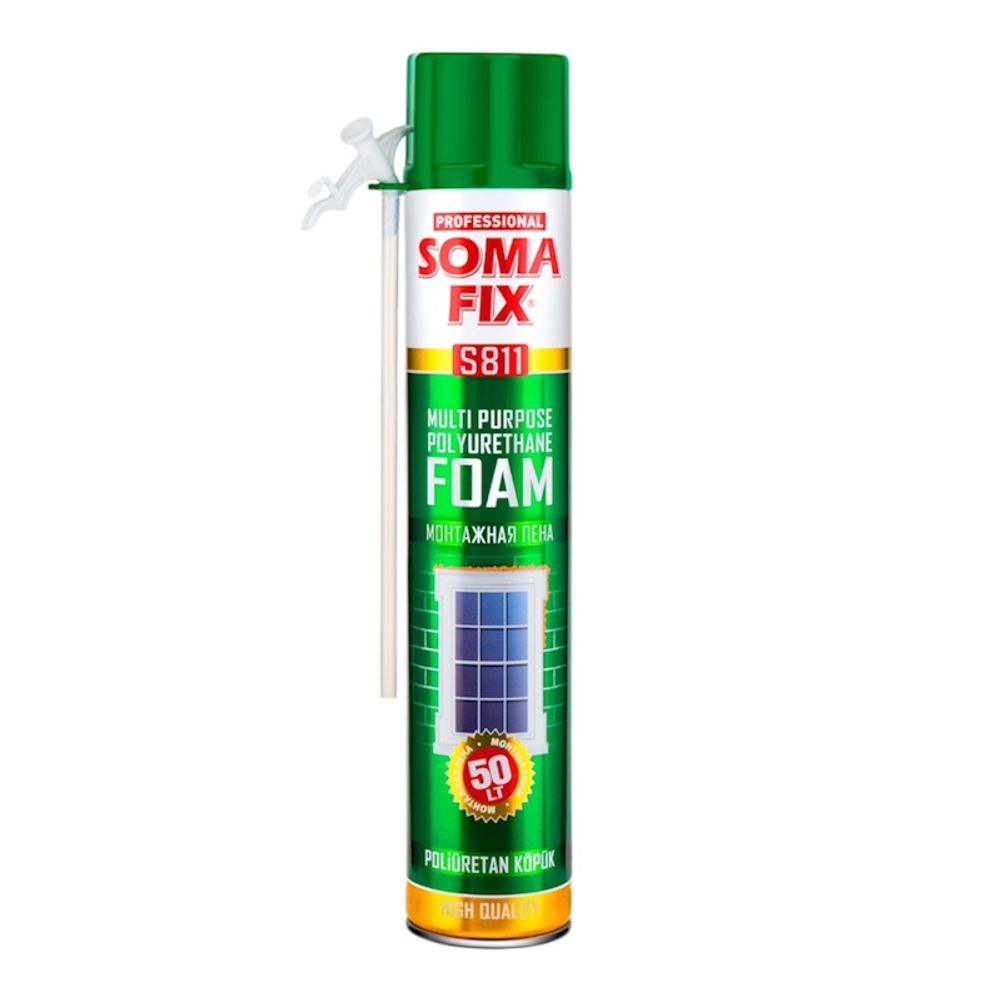 Пена монтажная SOMA FIX 750мл всесезонная 50л / S811 Пена монтажная SOMA FIX 750мл всесезонная 50л / S811