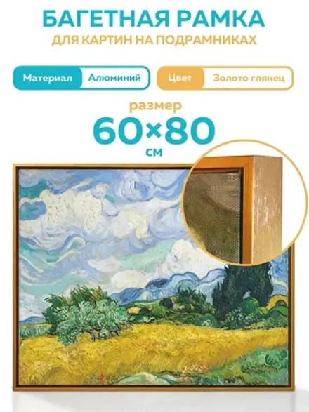 Металлическая багетная рама 80х60 см