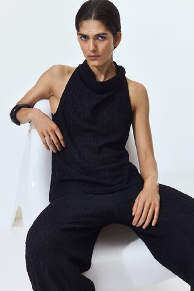 Топ из жатого джерси с вырезом-качели - H&M