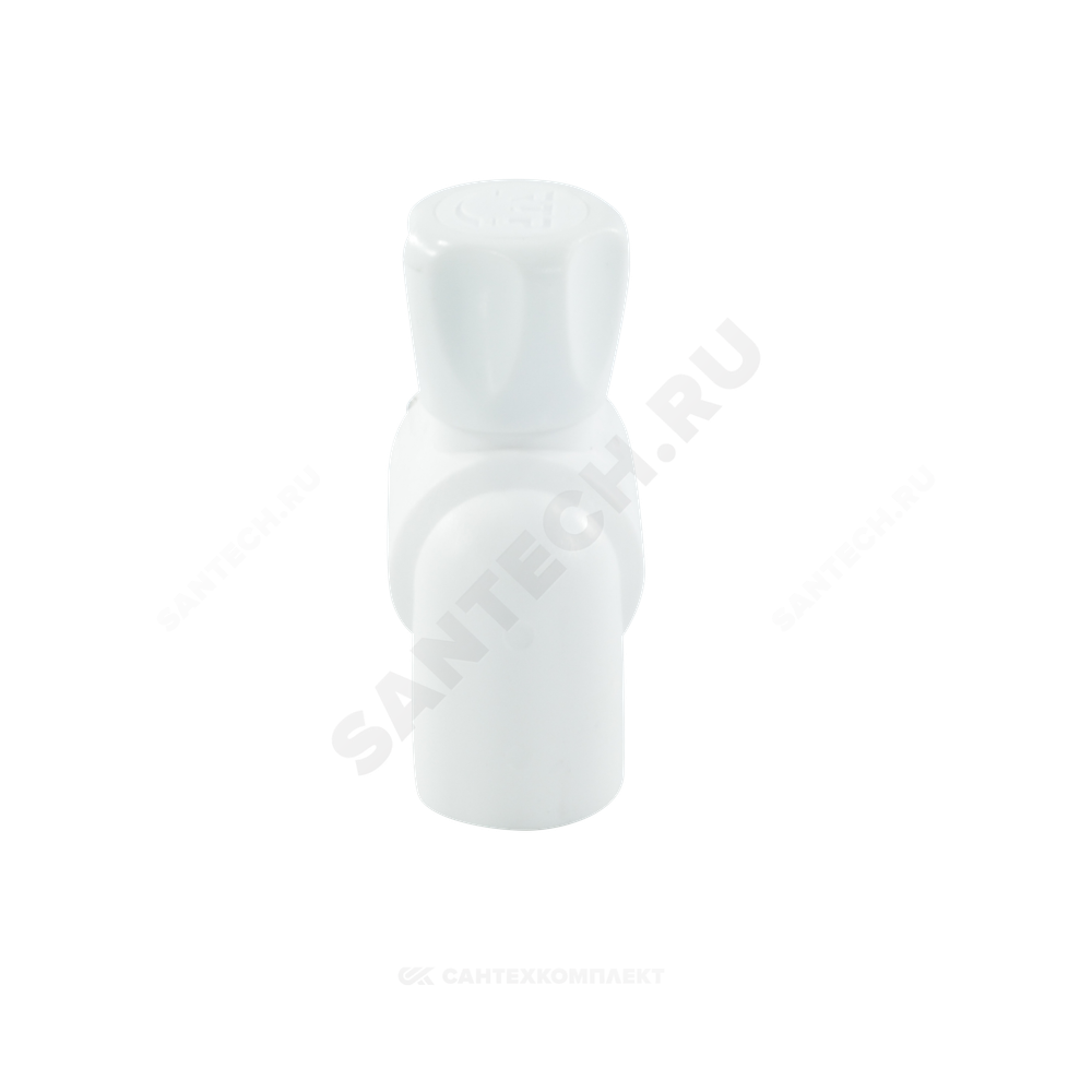 Кран шаровой PP-R белый Дн 20х1/2" НР угловой для радиатора RTP (РосТурПласт) 27807