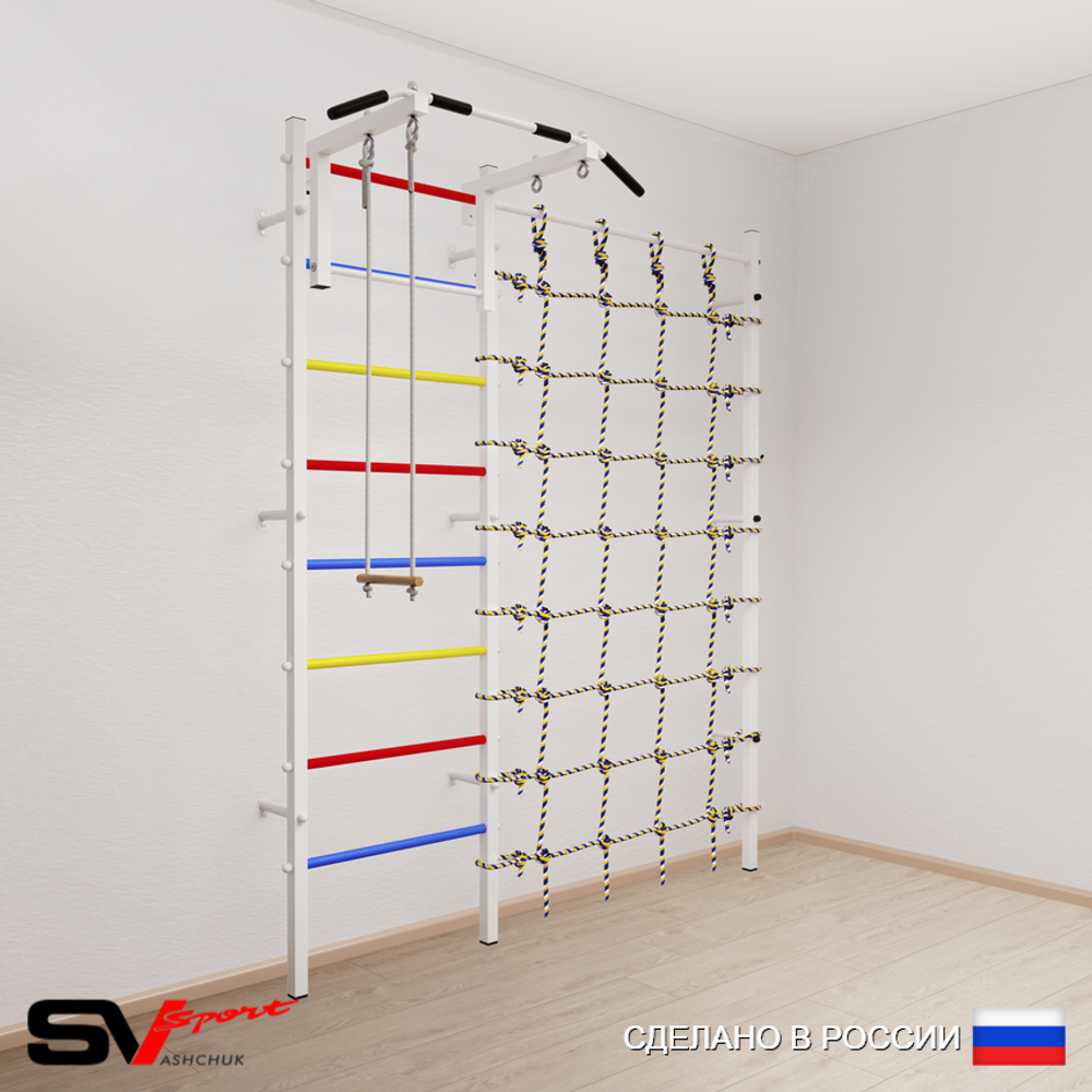 Шведская стенка Sv Sport 5120 (Турник стандарт/Трапеция/Канатный лаз)