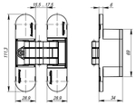Петля скрытой установки U3D6000 SC (11160UN3D) мат. хром