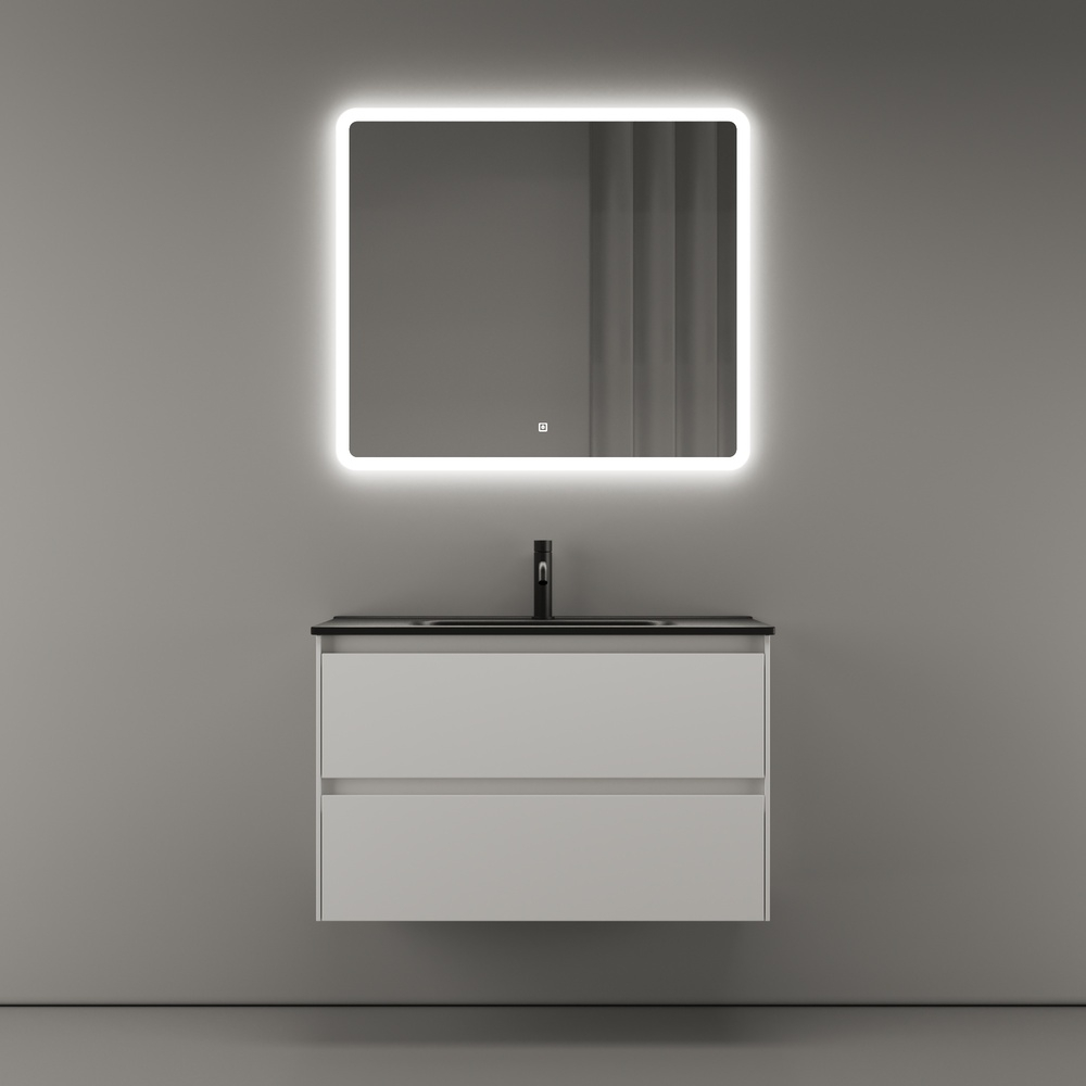 Тумба подвесная под раковину Sancos Cento, белый глянец 790х450х500, арт. CN80W