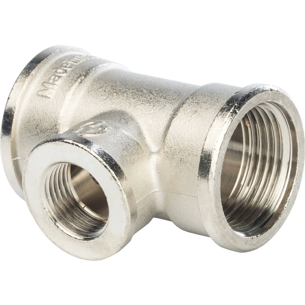 STOUT Тройник ВВ переходной никелированный 1"*1/2*1"*