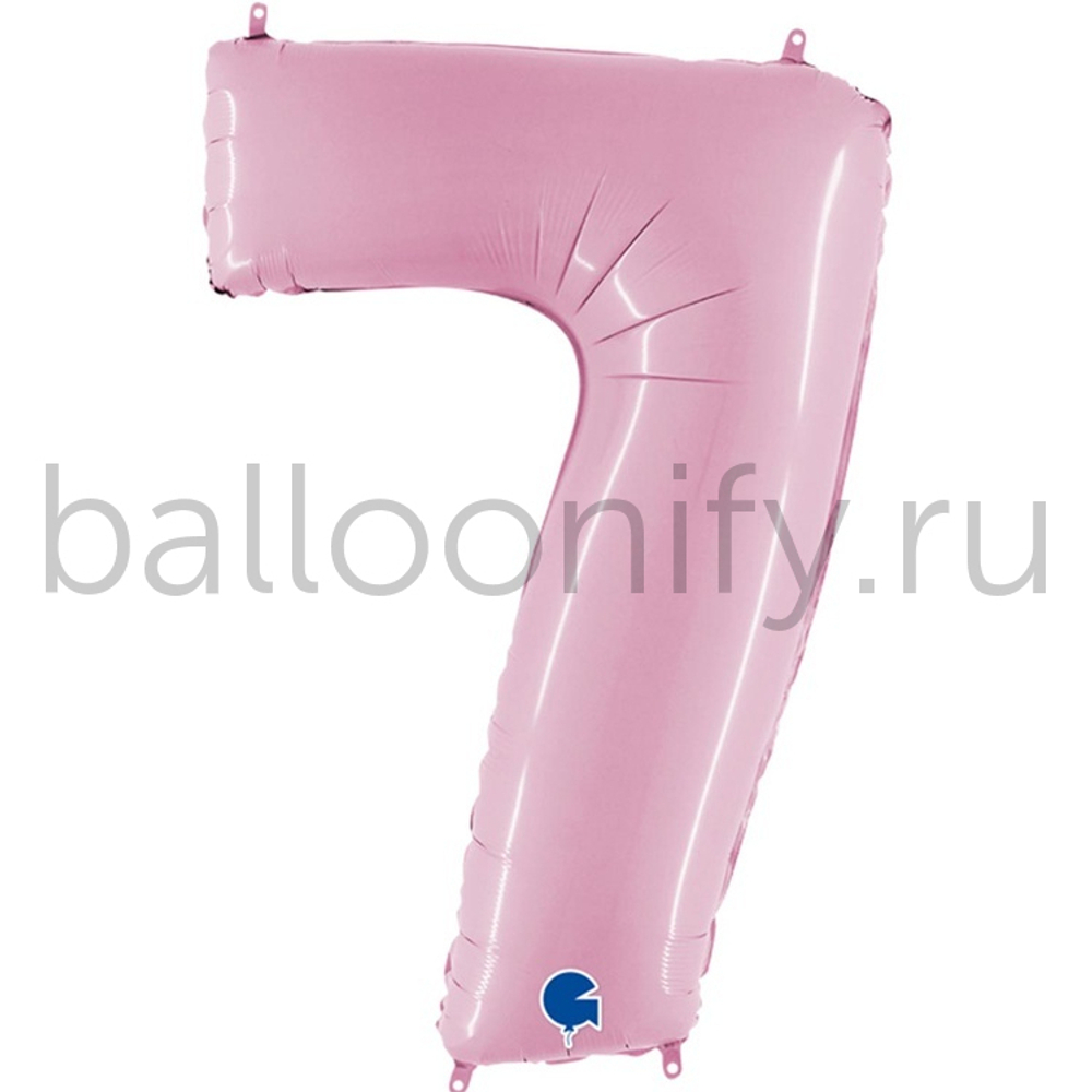 Шар ЦИФРА 7 Пастель Pink 40" 102 см
