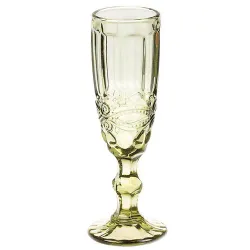 Бокал-флюте для шампанского 150 мл набор 6 шт. зеленый d 6 см h20 см Green Glass P.L.BarWare [1]