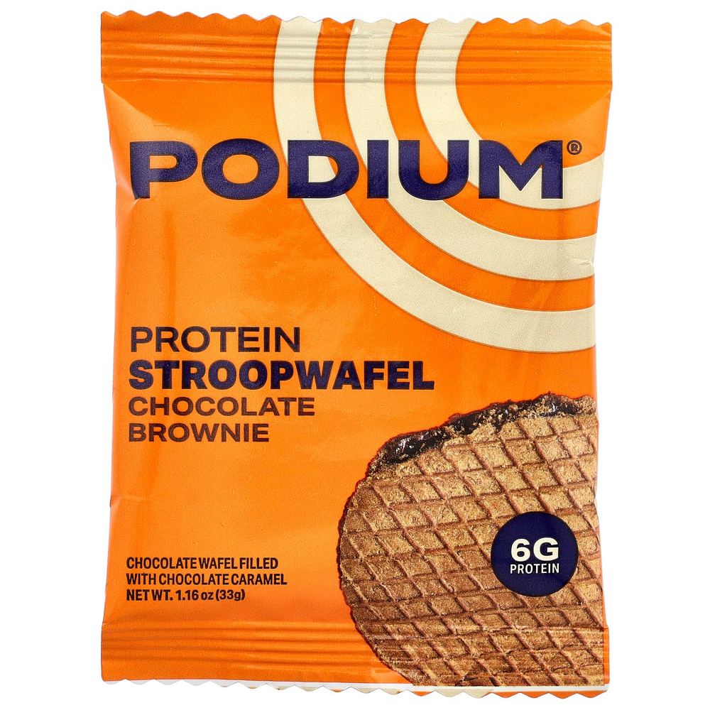 Podium Nutrition, протеиновая вафля, шоколадный брауни, 8 вафель по 33 г (1,16 унции)