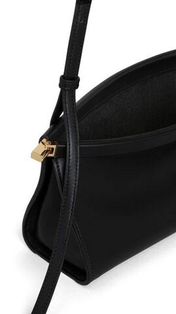 ALAÏA МАЛЕНЬКАЯ СУМКА LE CLICK EAST WEST ИЗ НАТУРАЛЬНОЙ КОЖИ, ЧЕРНЫЙ