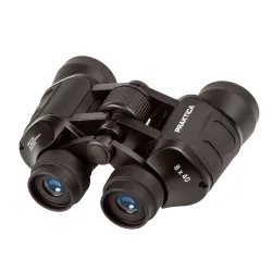 Бинокль Praktica Falcon 8x40 Black - вид сбоку с фокусировочным колесом и маркировкой
