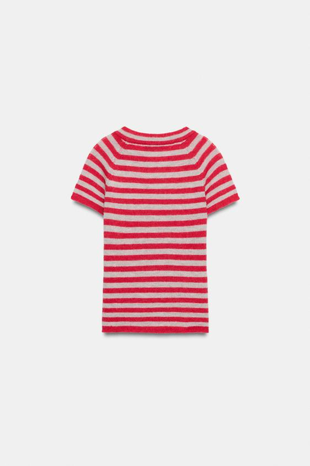 ZARA КАРДИГАН В ПОЛОСКУ С КОРОТКИМИ РУКАВАМИ, БЕЛЫЙ/КРАСНЫЙ